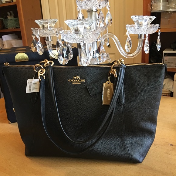 Coach Handbags - Coach Ava Black Leather Crossgrain Tote Bag new